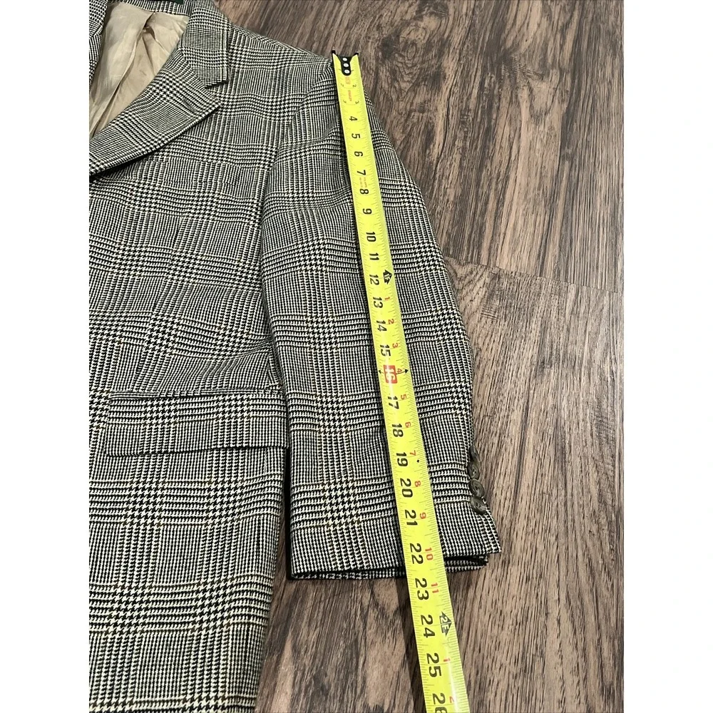 Lauren Ralph Lauren 100% Lambswool Blazer Men Size 40S Plaid Two Button